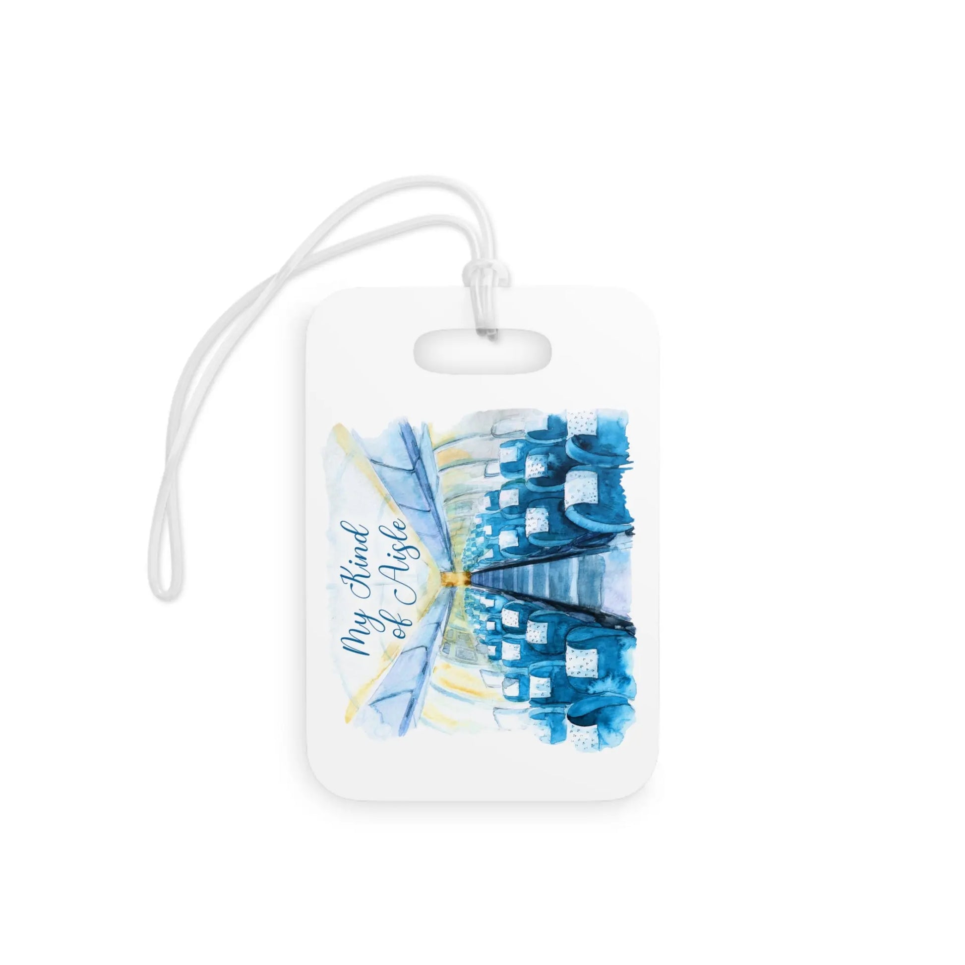 Empowerment Luggage Tag, Inspiring Women's Airplane Travel Bag Accessory, Blue My Kind of Aisle