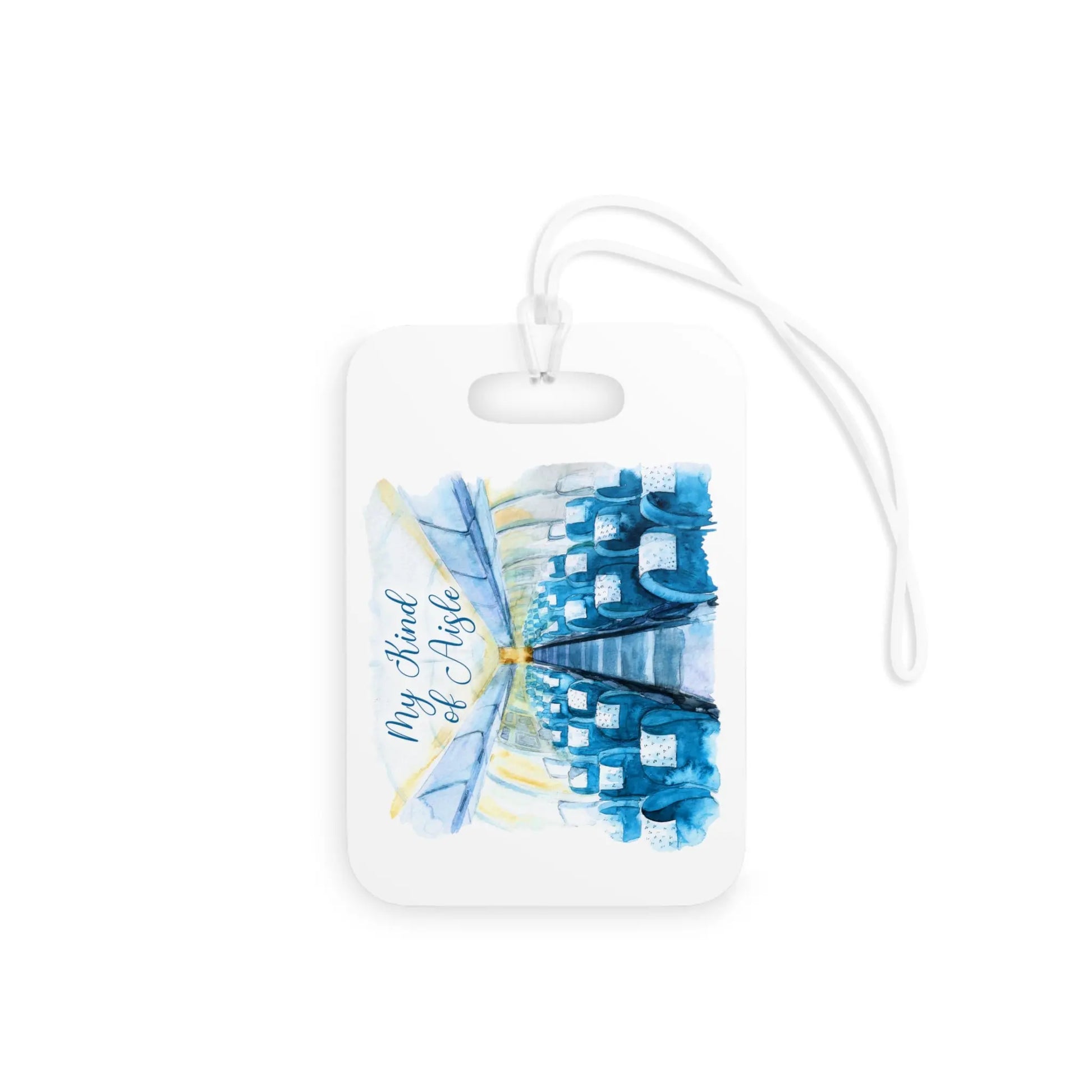 Empowerment Luggage Tag, Inspiring Women's Airplane Travel Bag Accessory, Blue My Kind of Aisle