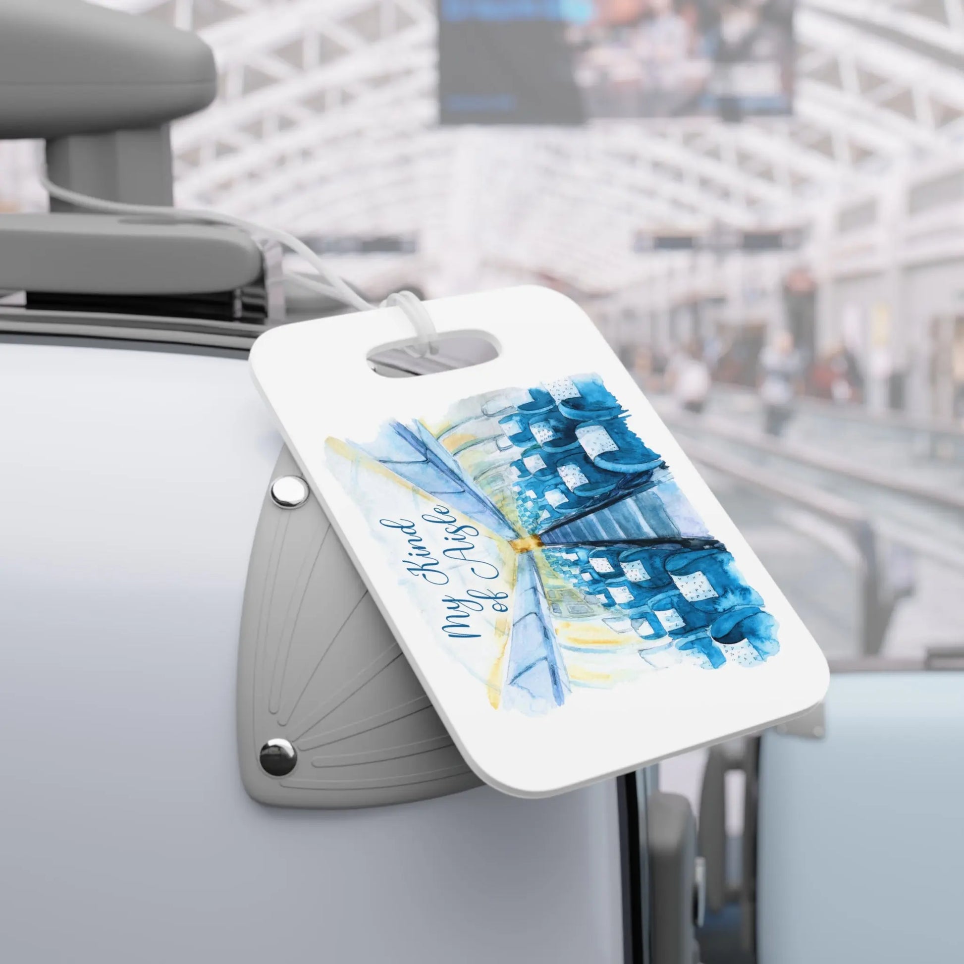 Empowerment Luggage Tag, Inspiring Women's Airplane Travel Bag Accessory, Blue My Kind of Aisle