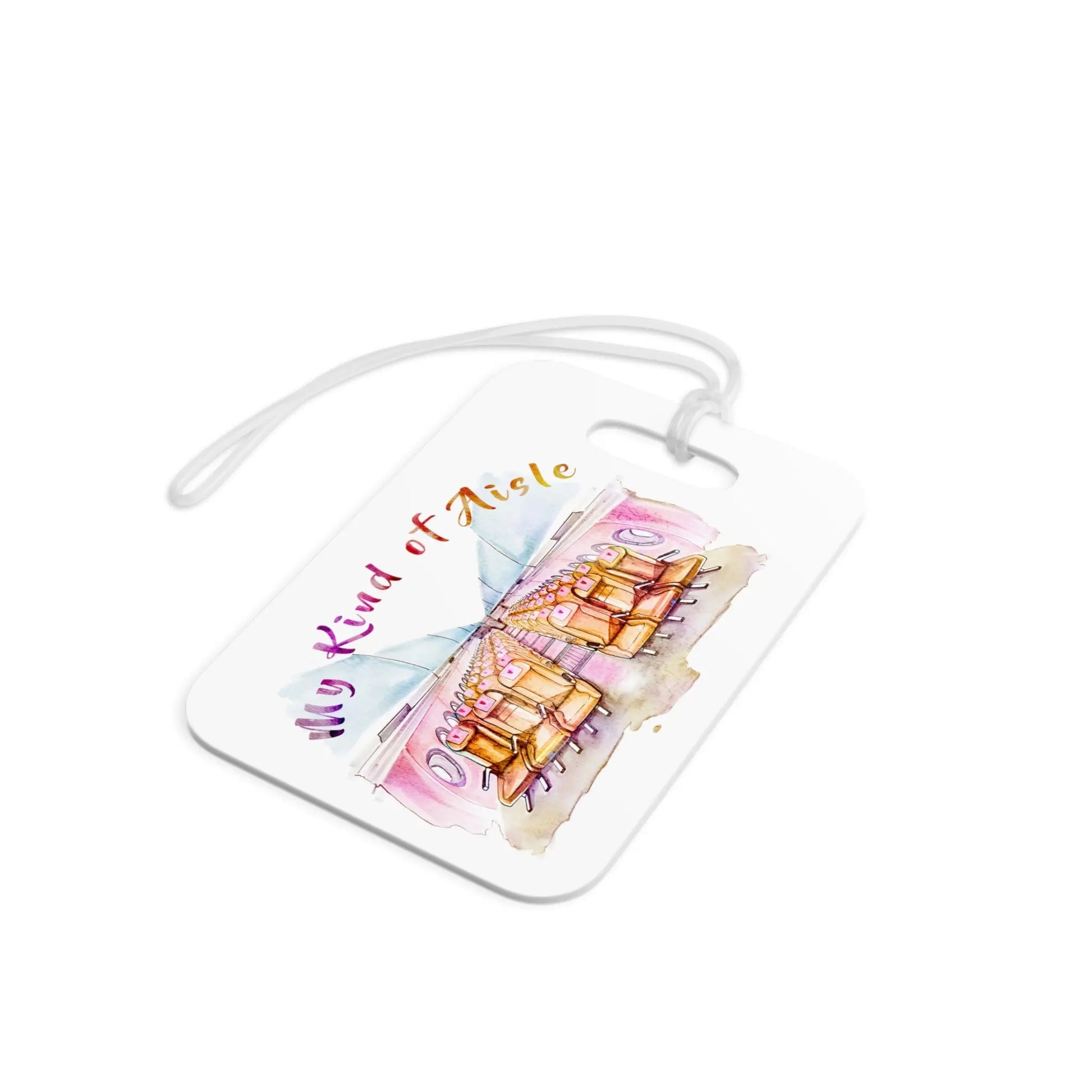 Empowerment Luggage Tag, Inspiring Women's Airplane Travel Bag Accessory, Pink My Kind of Aisle