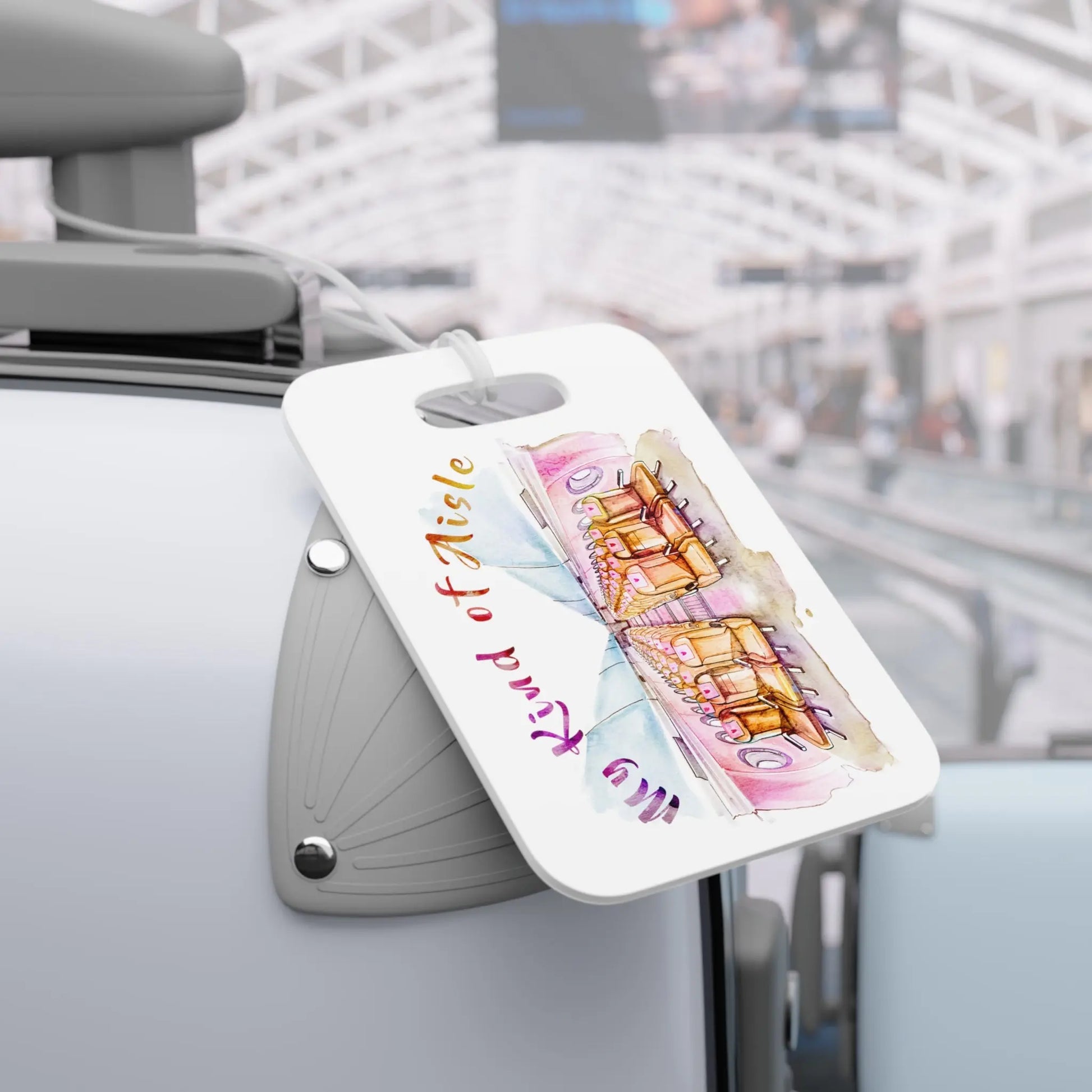 Empowerment Luggage Tag, Inspiring Women's Airplane Travel Bag Accessory, Pink My Kind of Aisle