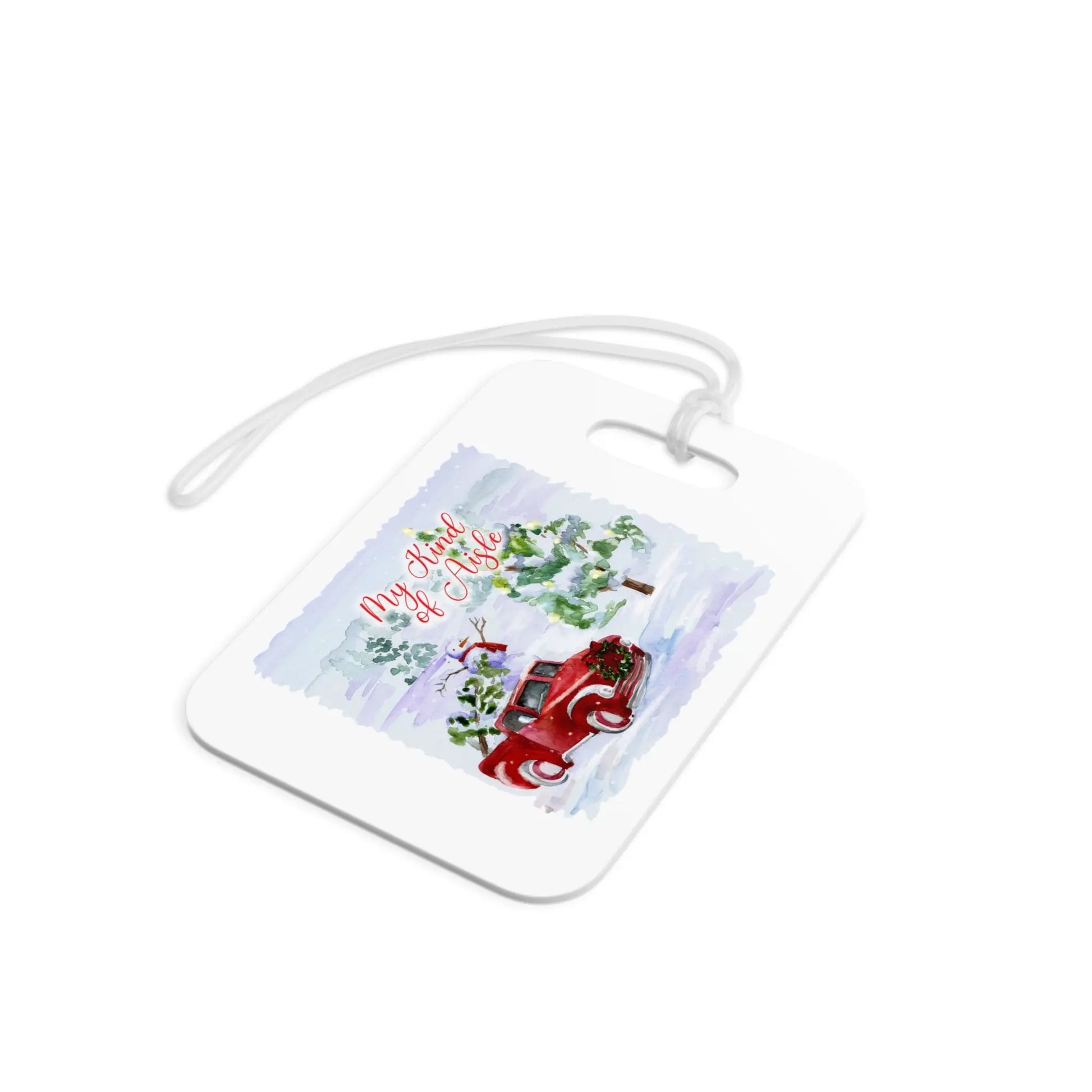 Empowerment Luggage Tag, Inspiring Women's Christmas Tree Farm Travel Accessory Printify
