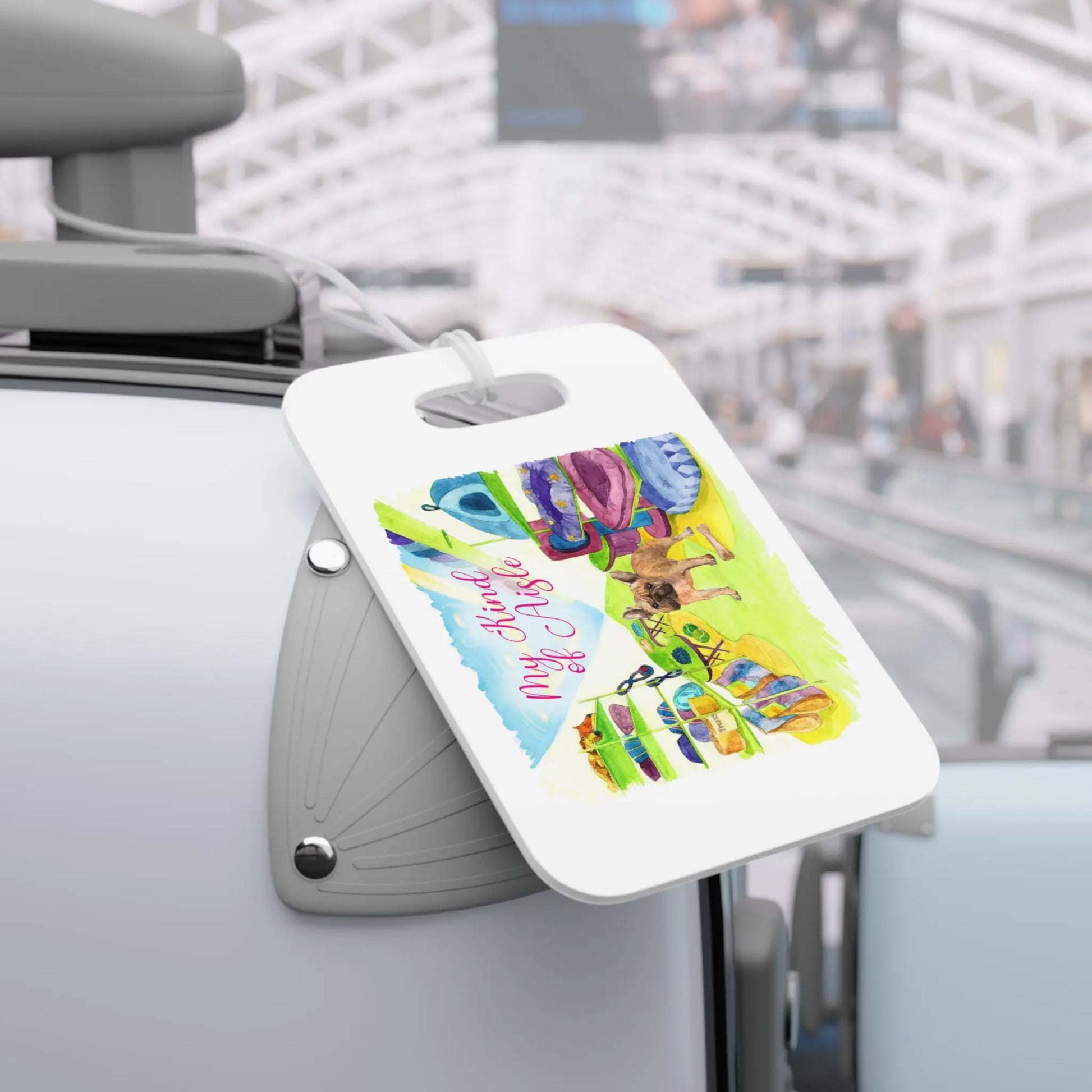 Empowerment Luggage Tag, Inspiring Women's Pet French Bulldog Travel Accessory My Kind of Aisle