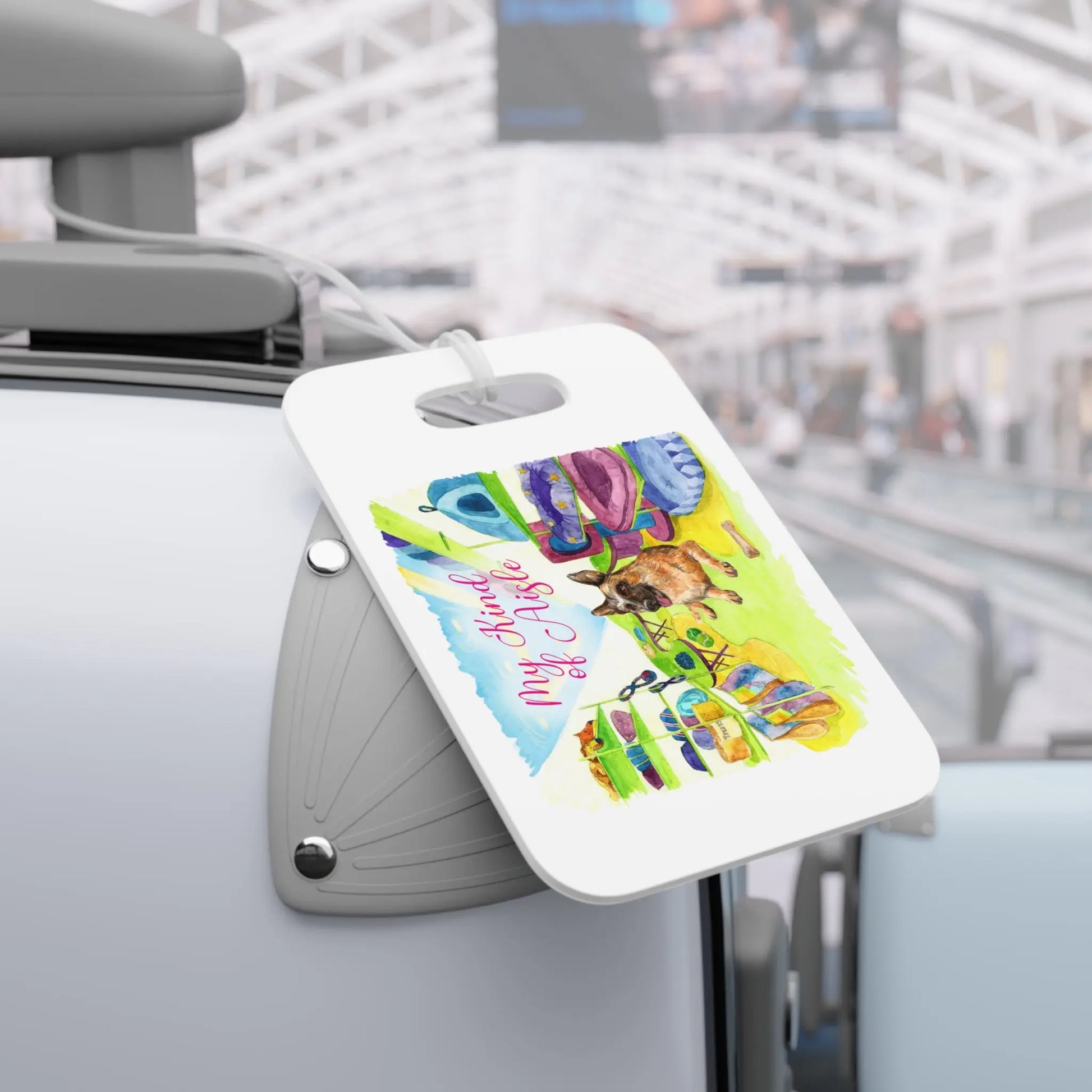 Empowerment Luggage Tag, Inspiring Women's Pet German Shepherd Travel Accessory My Kind of Aisle