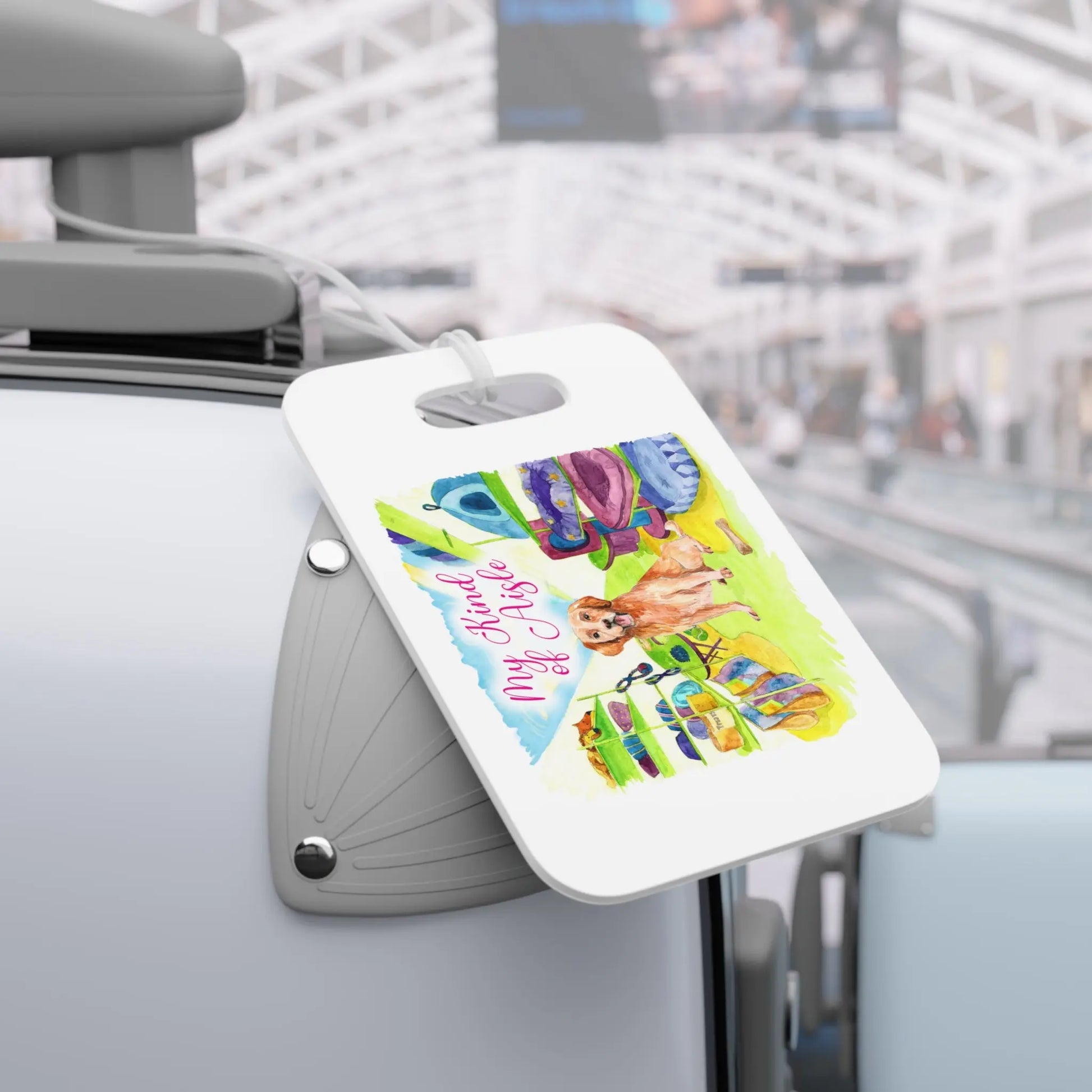 Empowerment Luggage Tag, Inspiring Women's Pet Golden Retriever Travel Accessory My Kind of Aisle