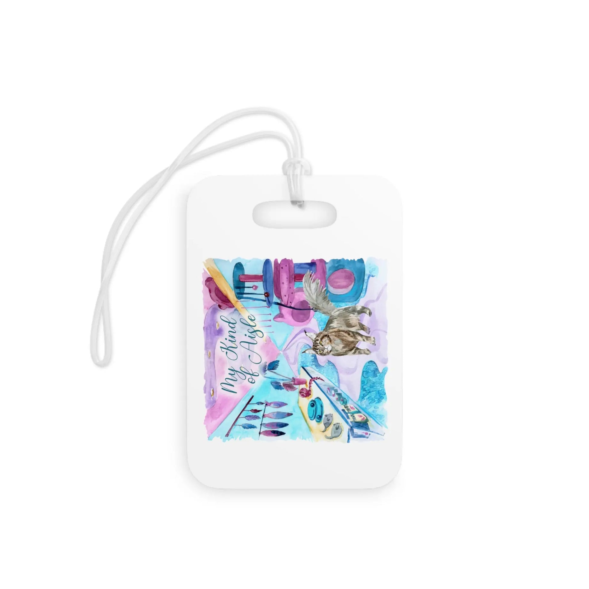 Empowerment Luggage Tag, Inspiring Women's Pet Maine Coon Travel Bag Accessory My Kind of Aisle
