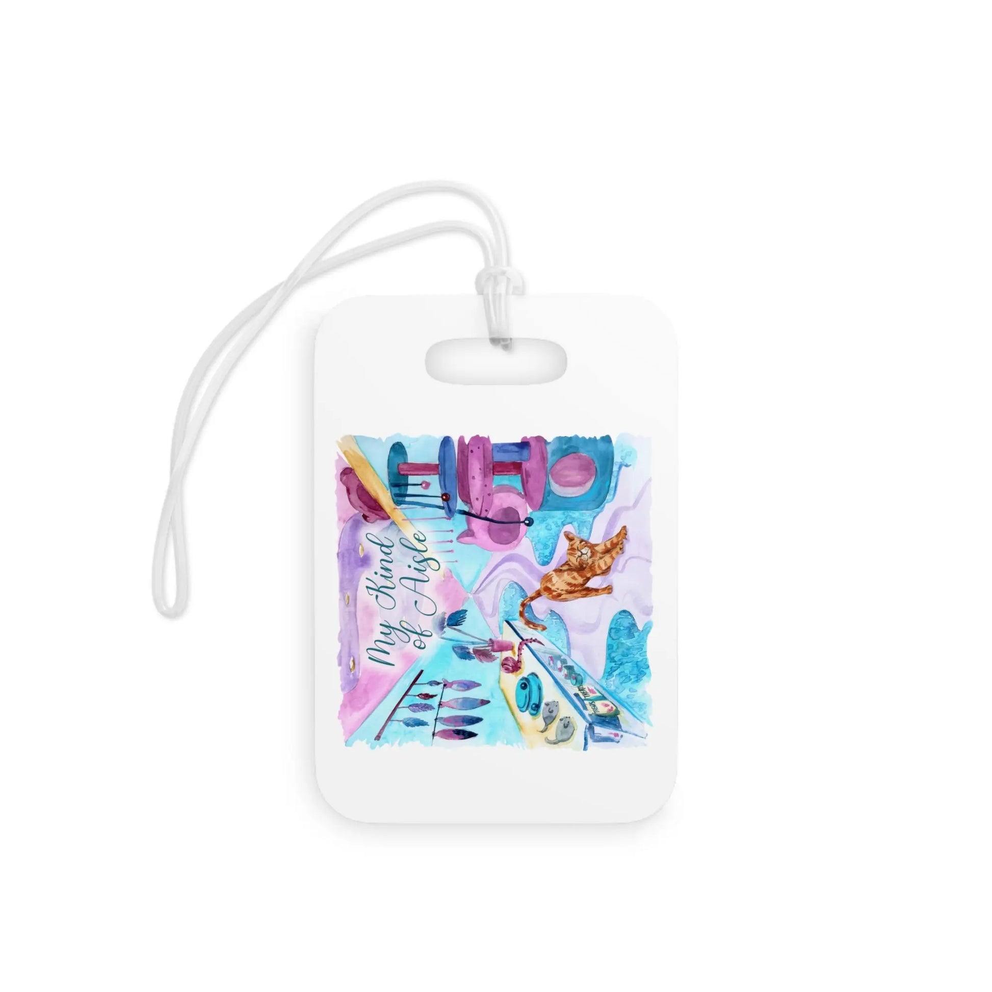 Empowerment Luggage Tag, Inspiring Women's Pet Orange Tabby Travel Bag Accessory My Kind of Aisle