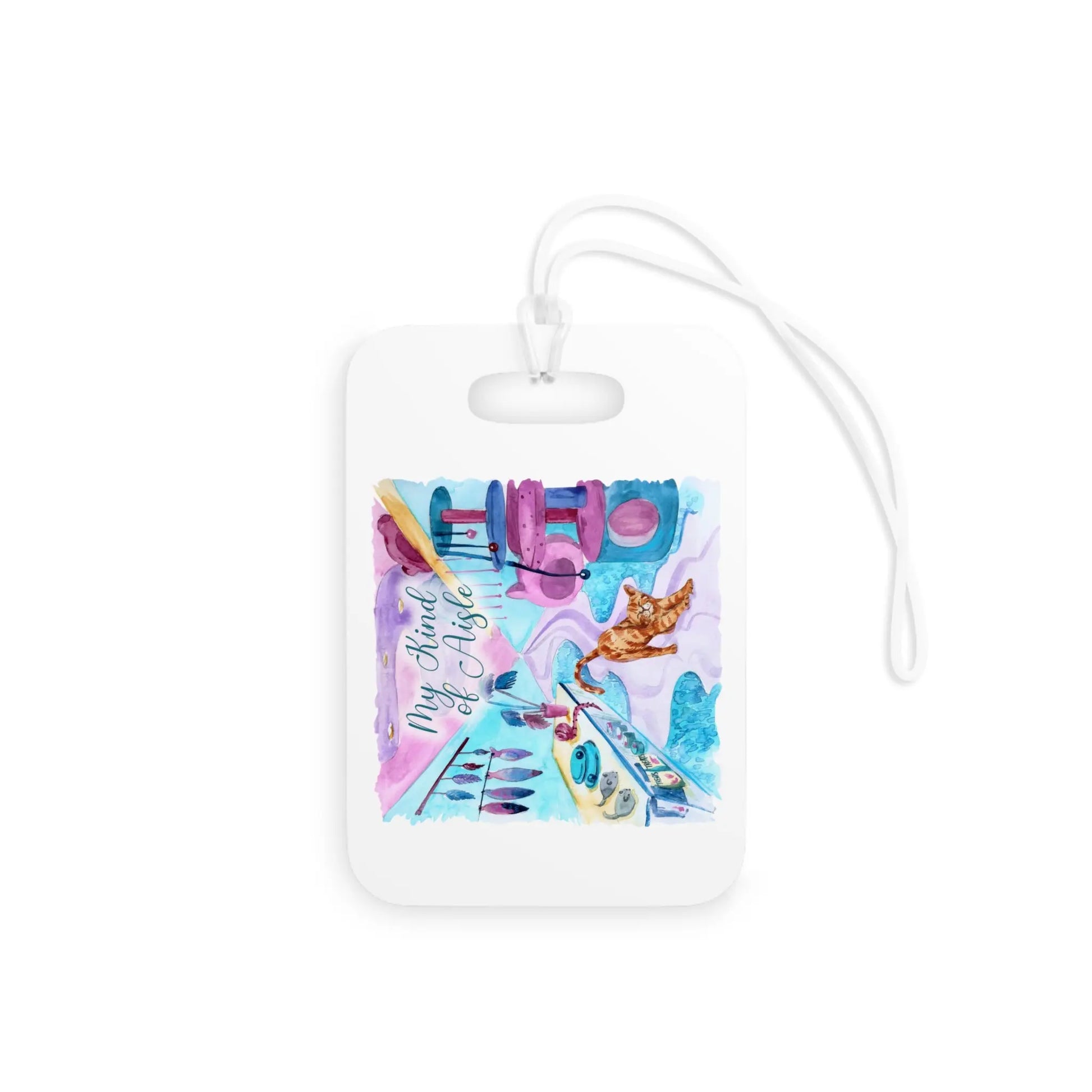 Empowerment Luggage Tag, Inspiring Women's Pet Orange Tabby Travel Bag Accessory My Kind of Aisle