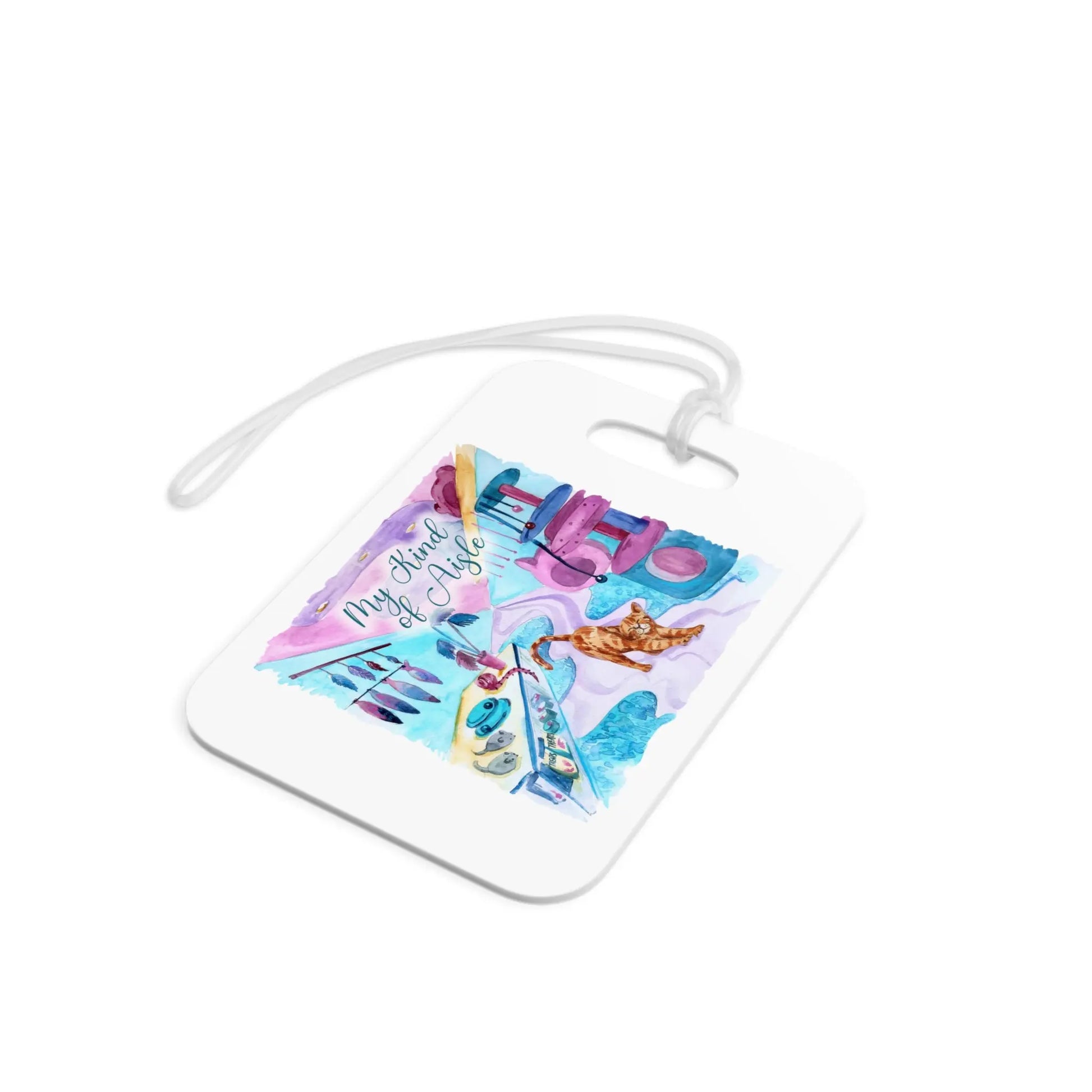 Empowerment Luggage Tag, Inspiring Women's Pet Orange Tabby Travel Bag Accessory My Kind of Aisle