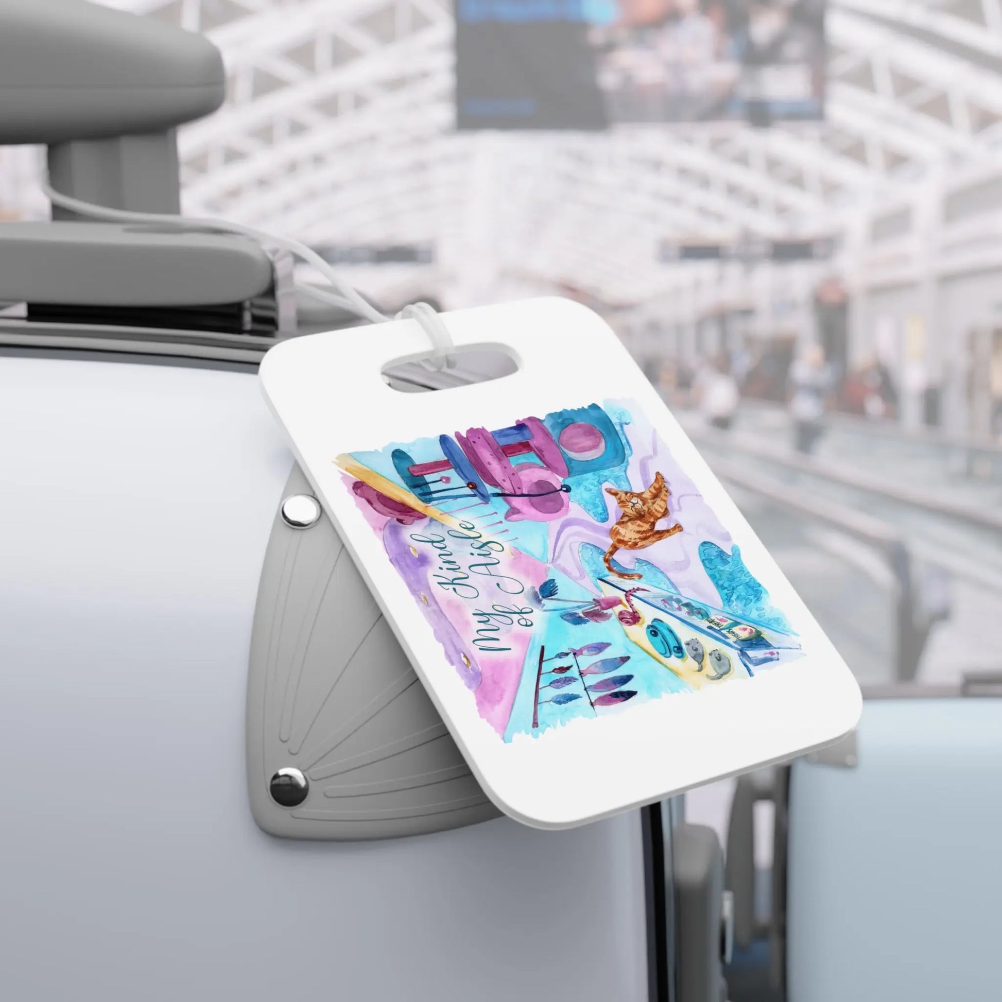 Empowerment Luggage Tag, Inspiring Women's Pet Orange Tabby Travel Bag Accessory My Kind of Aisle