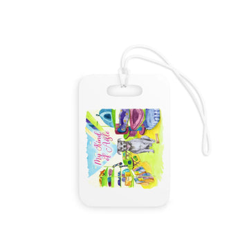 Empowerment Luggage Tag, Inspiring Women's Pet Pitbull Travel Bag Accessory