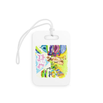 Empowerment Luggage Tag, Inspiring Women's Pet Yellow Lab Travel Bag Accessory My Kind of Aisle