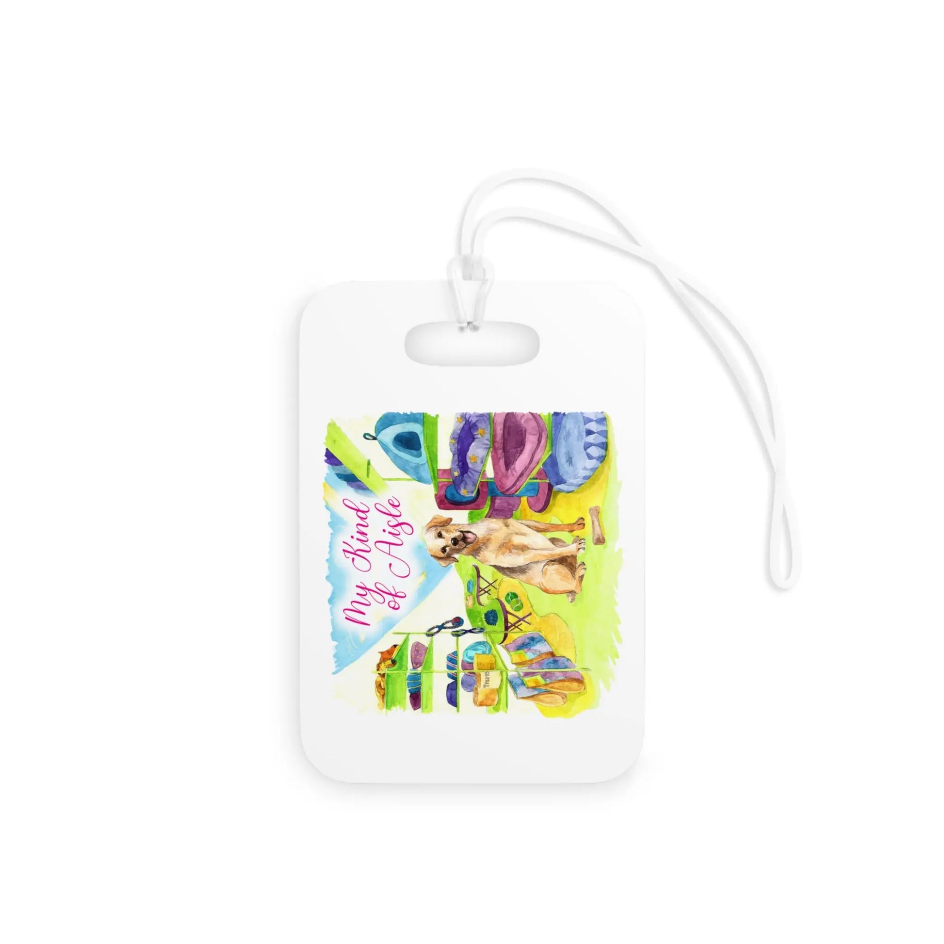 Empowerment Luggage Tag, Inspiring Women's Pet Yellow Lab Travel Bag Accessory My Kind of Aisle