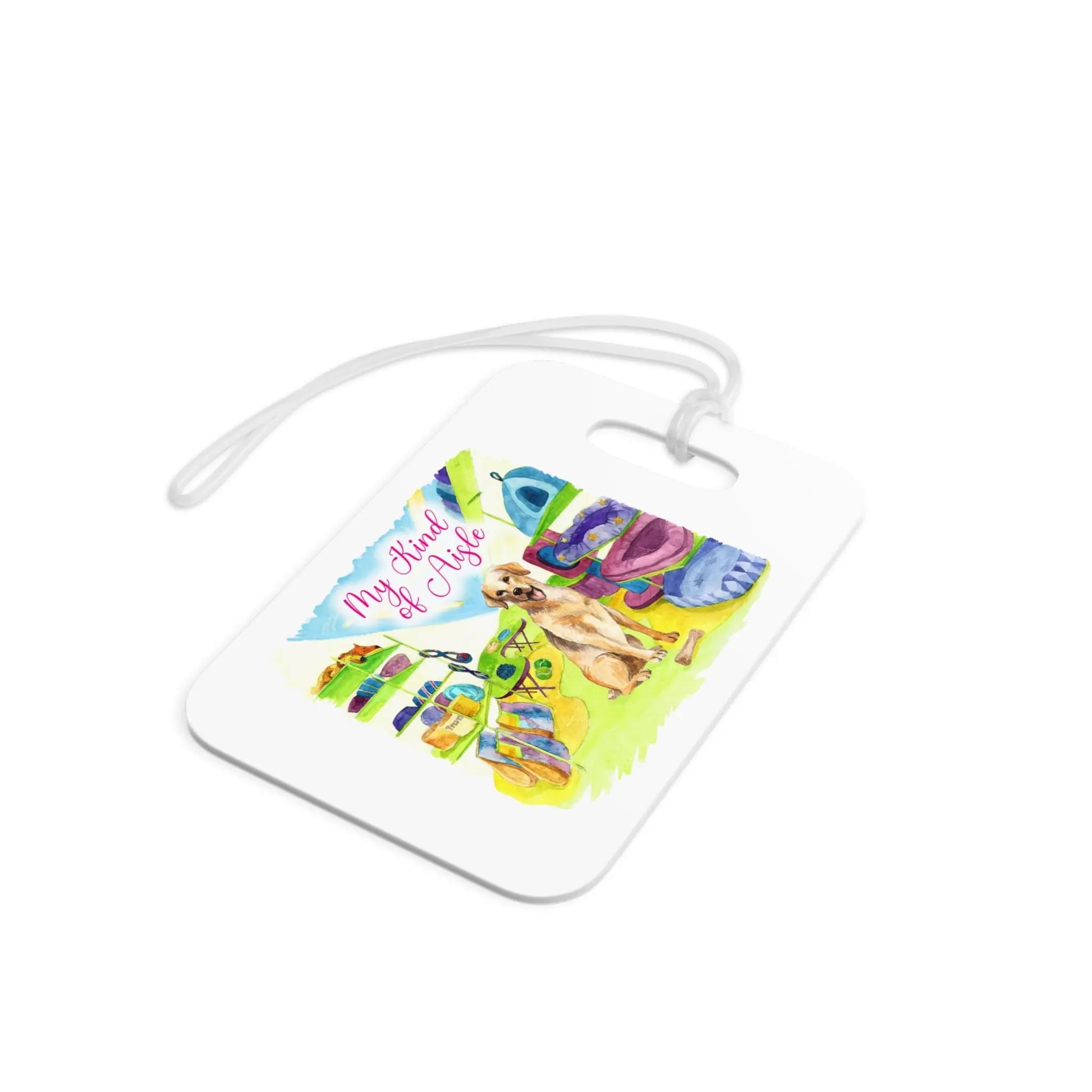 Empowerment Luggage Tag, Inspiring Women's Pet Yellow Lab Travel Bag Accessory My Kind of Aisle