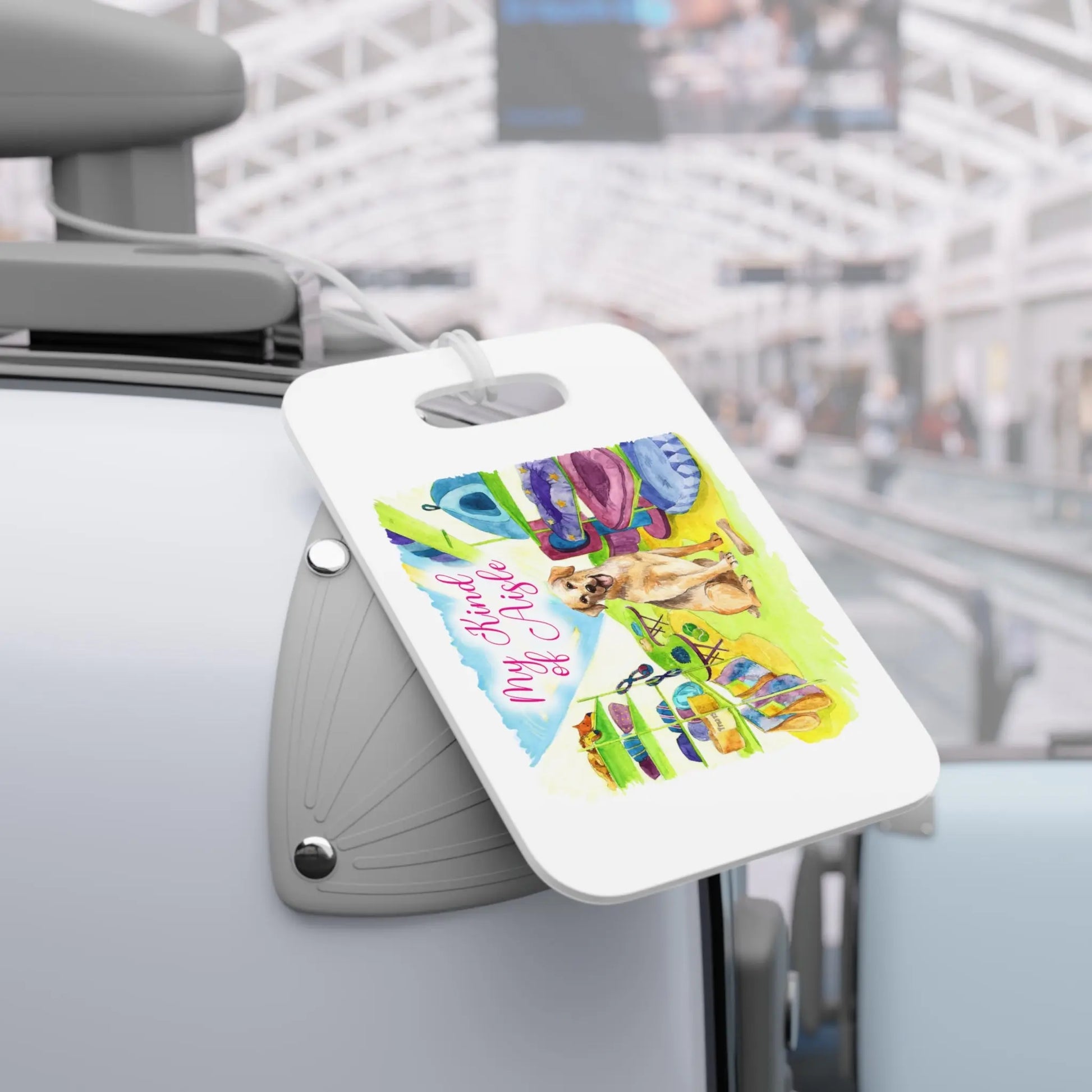 Empowerment Luggage Tag, Inspiring Women's Pet Yellow Lab Travel Bag Accessory My Kind of Aisle