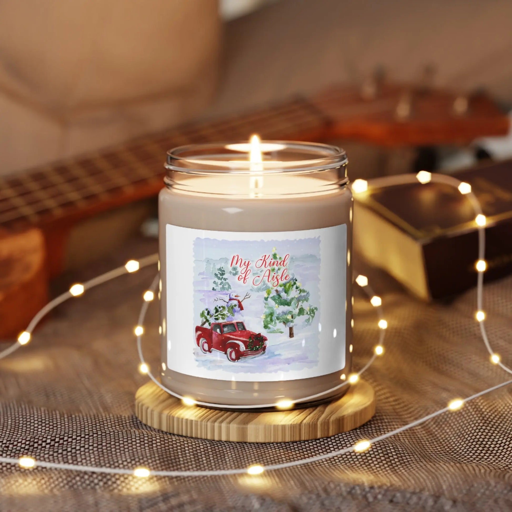 Empowerment Scented Candle, Inspiring Women's Christmas Tree Farm Printify