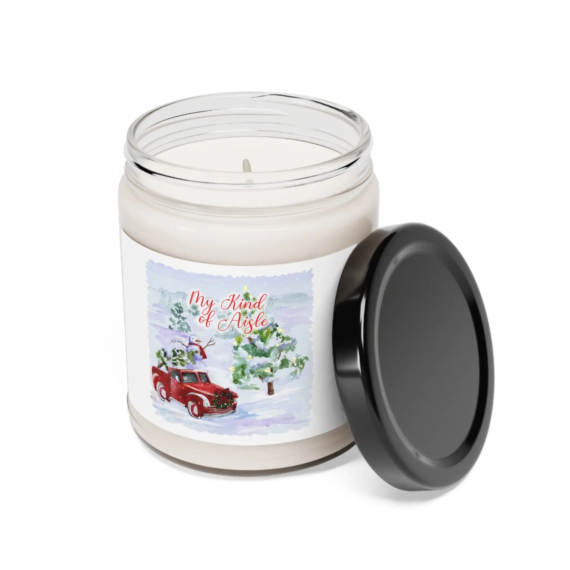 Empowerment Scented Candle, Inspiring Women's Christmas Tree Farm Printify