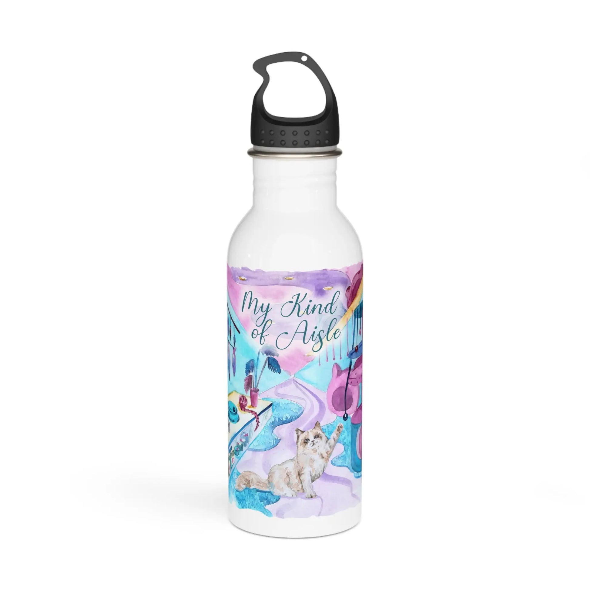 Empowerment Water Bottle, Whimsical Ragdoll Cat, Inspiring Women's Pet, 20 oz My Kind of Aisle