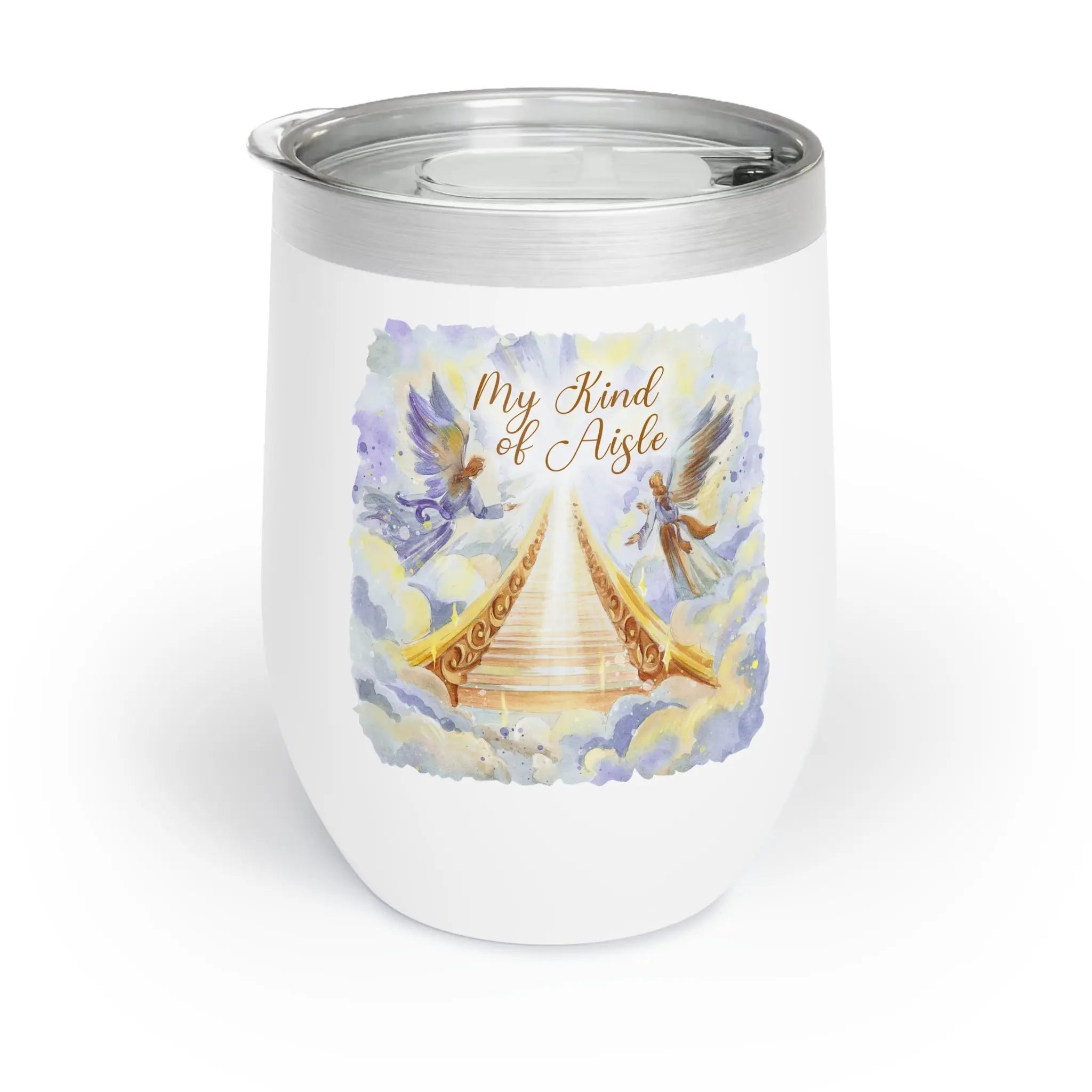 Empowerment Wine Tumbler, Inspiring Stairway to Heaven Drinking Cup, 12 oz Printify