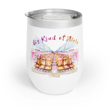 Empowerment Wine Tumbler, Inspiring Women's Airplane Travel Cup, 12 oz, Pink