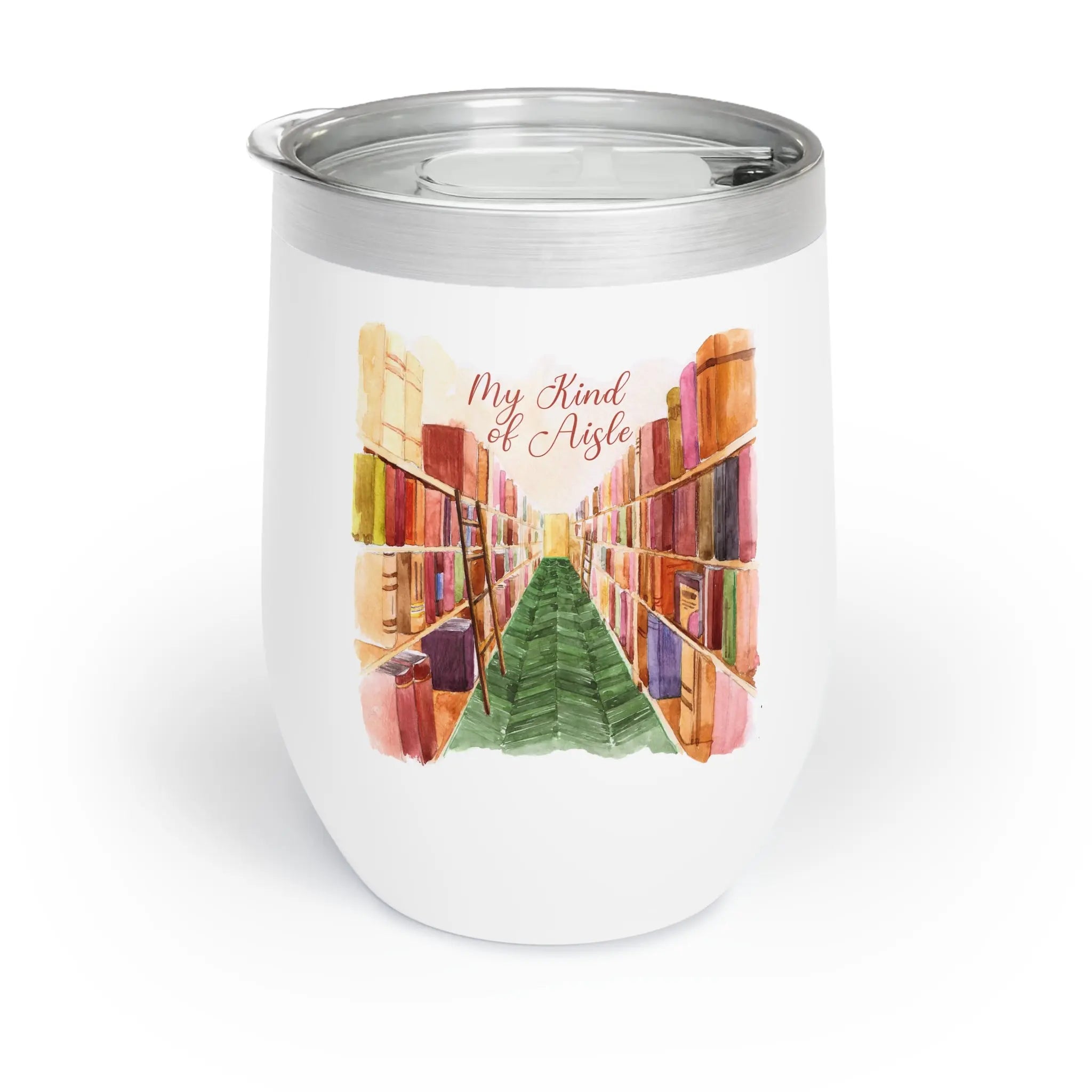 Empowerment Wine Tumbler, Inspiring Women's Bookstore Drinking Cup, 12 oz Printify