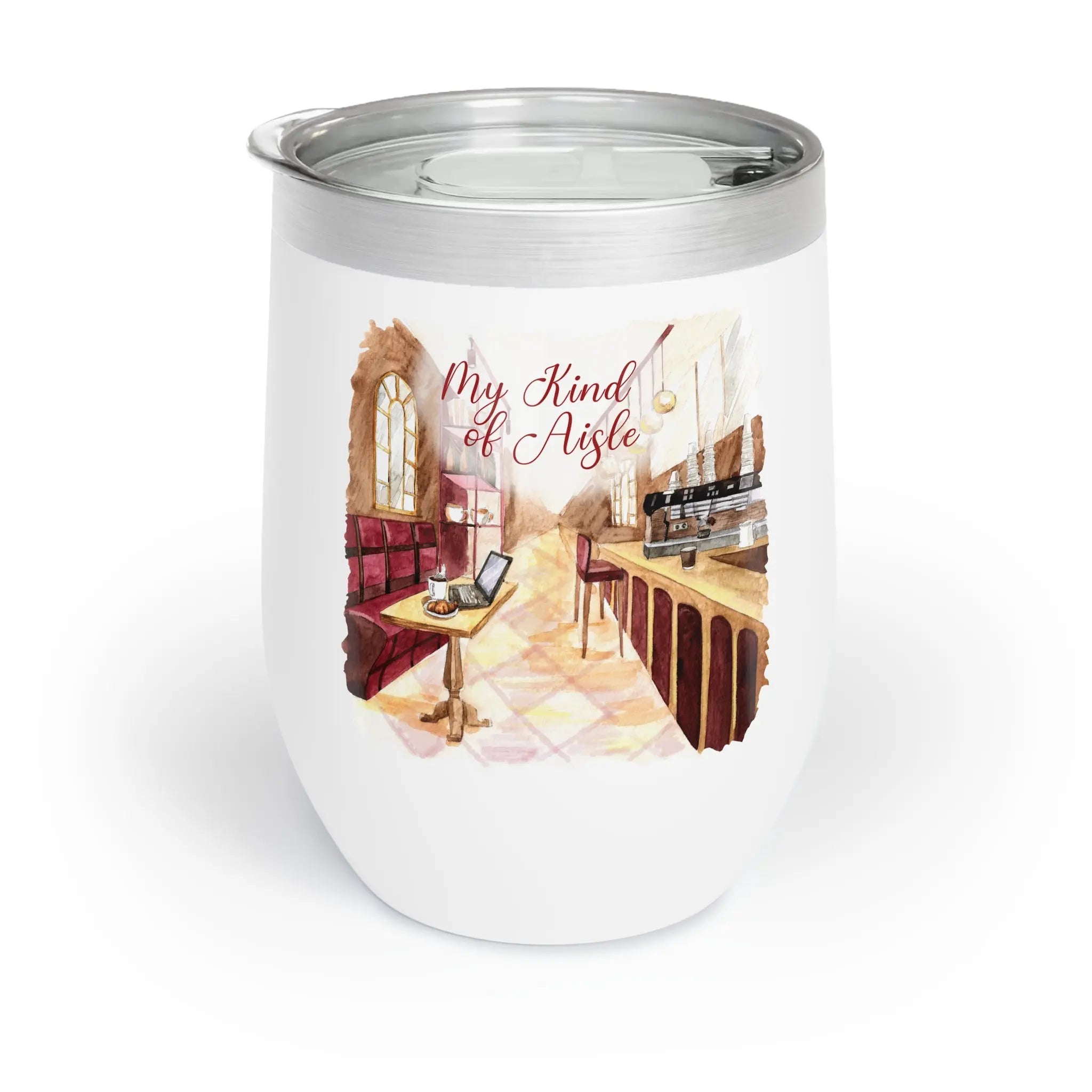 Empowerment Wine Tumbler, Inspiring Women's Chic Coffee Shop Drinking Cup, 12 oz Printify