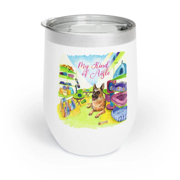 Empowerment Wine Tumbler, Inspiring Women's Pet German Shepherd Cup, 12 oz My Kind of Aisle