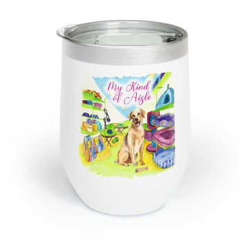 Empowerment Wine Tumbler, Inspiring Women's Pet Yellow Lab Drinking Cup, 12 oz