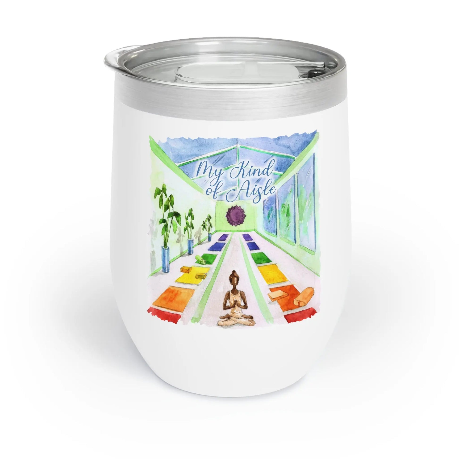 Empowerment Wine Tumbler, Inspiring Women's Yoga Studio Drink Cup, 12 oz My Kind of Aisle